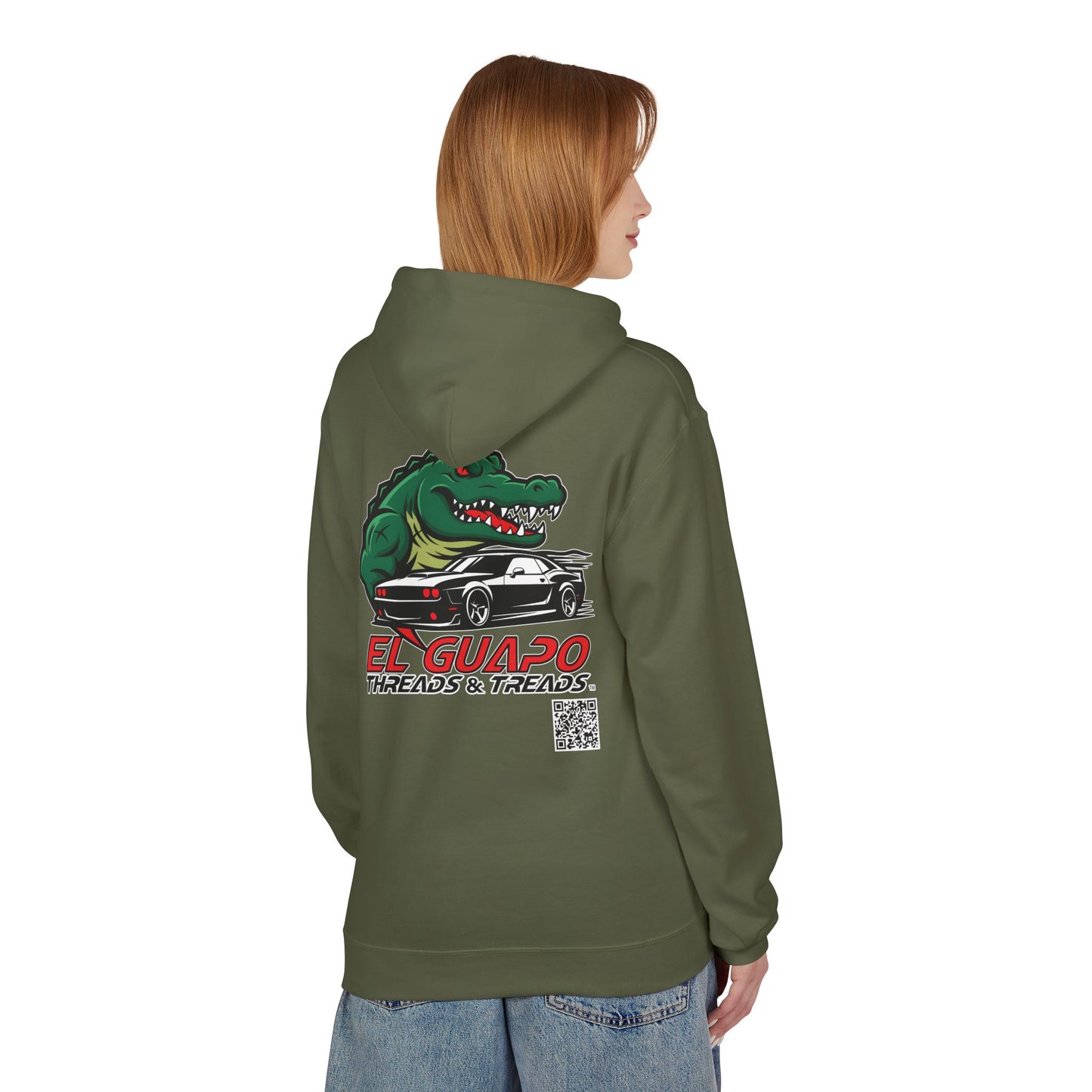 Graphic Hoodie with Car Design Unisex Fleece Sweatshirt