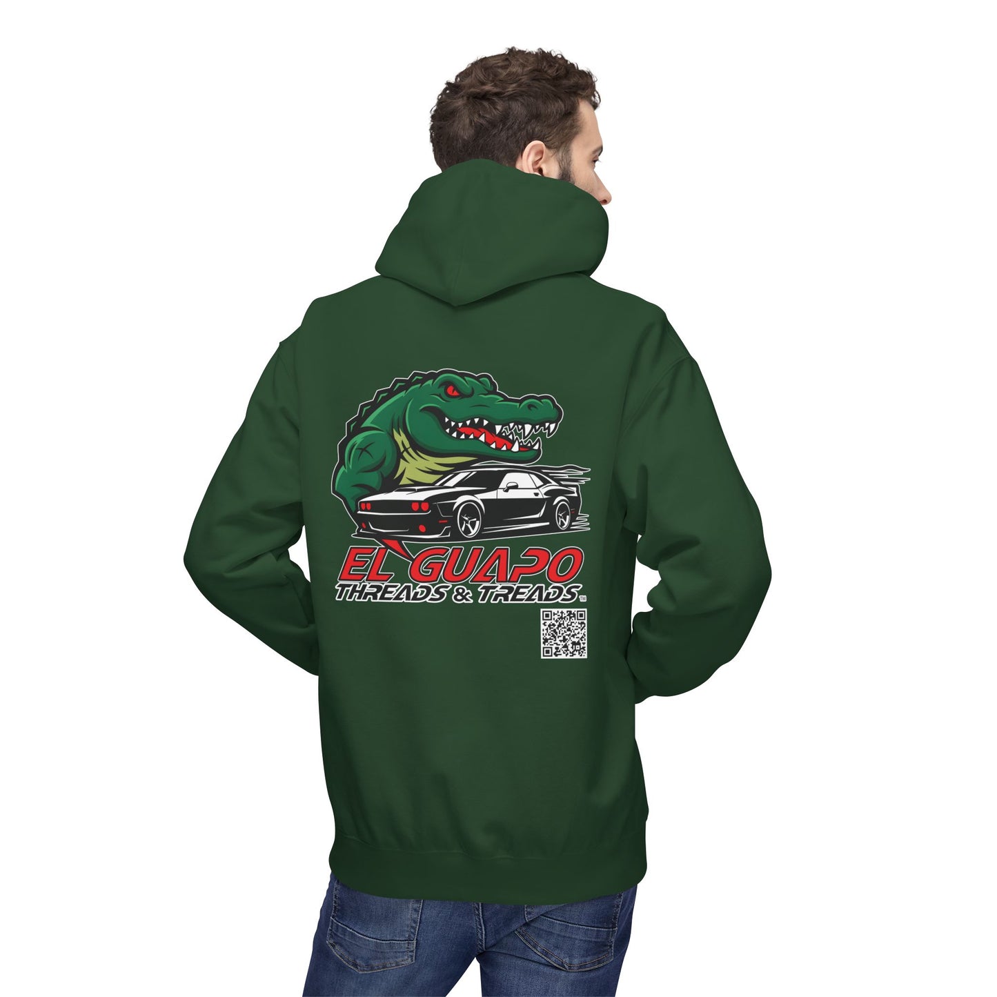 Graphic Hoodie with Car Design Unisex Fleece Sweatshirt