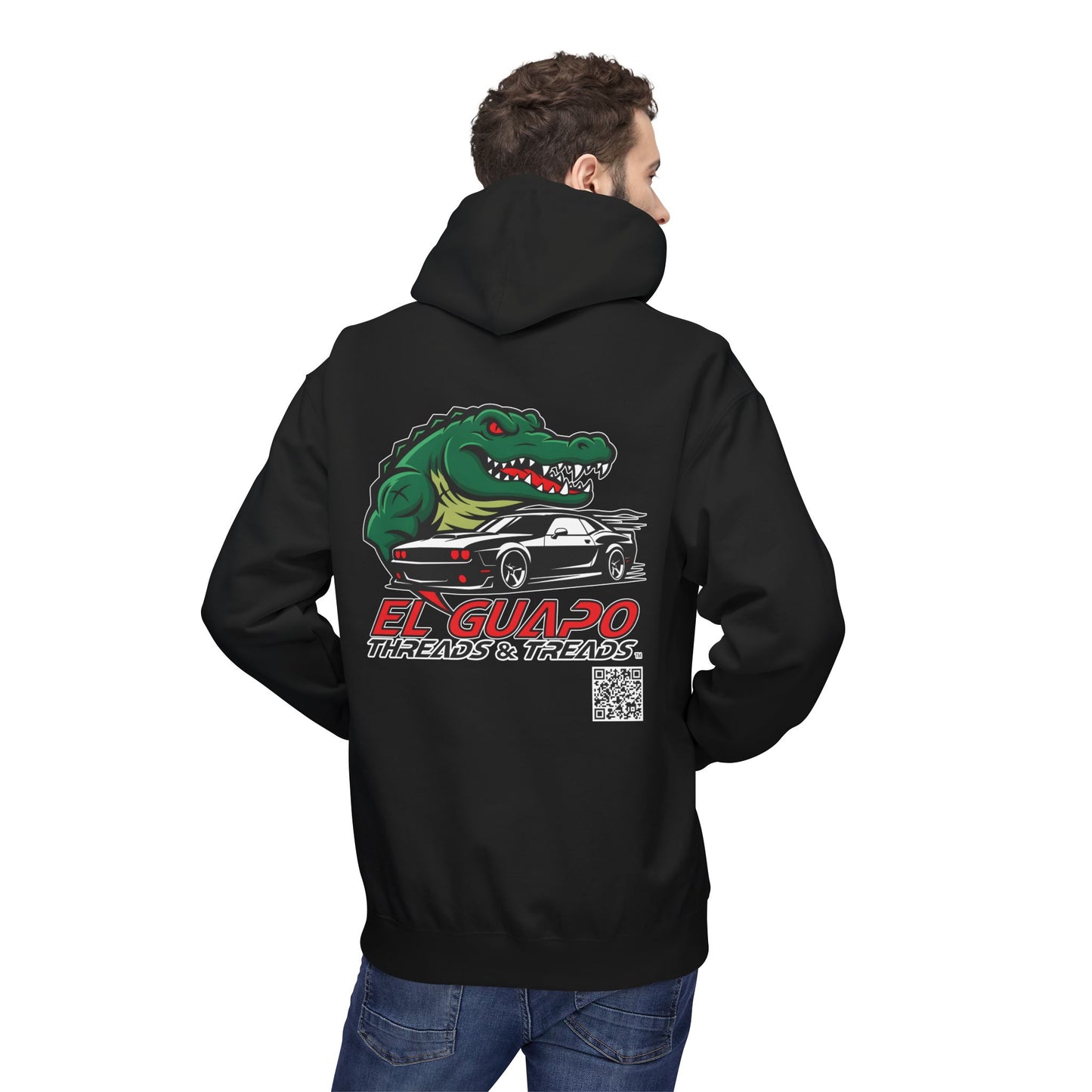 Graphic Hoodie with Car Design Unisex Fleece Sweatshirt