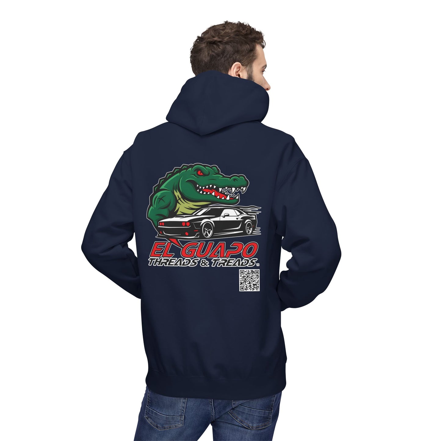 Graphic Hoodie with Car Design Unisex Fleece Sweatshirt