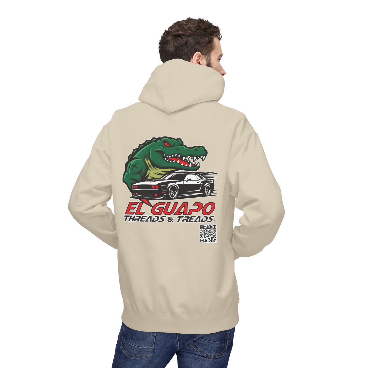 Graphic Hoodie with Car Design Unisex Fleece Sweatshirt
