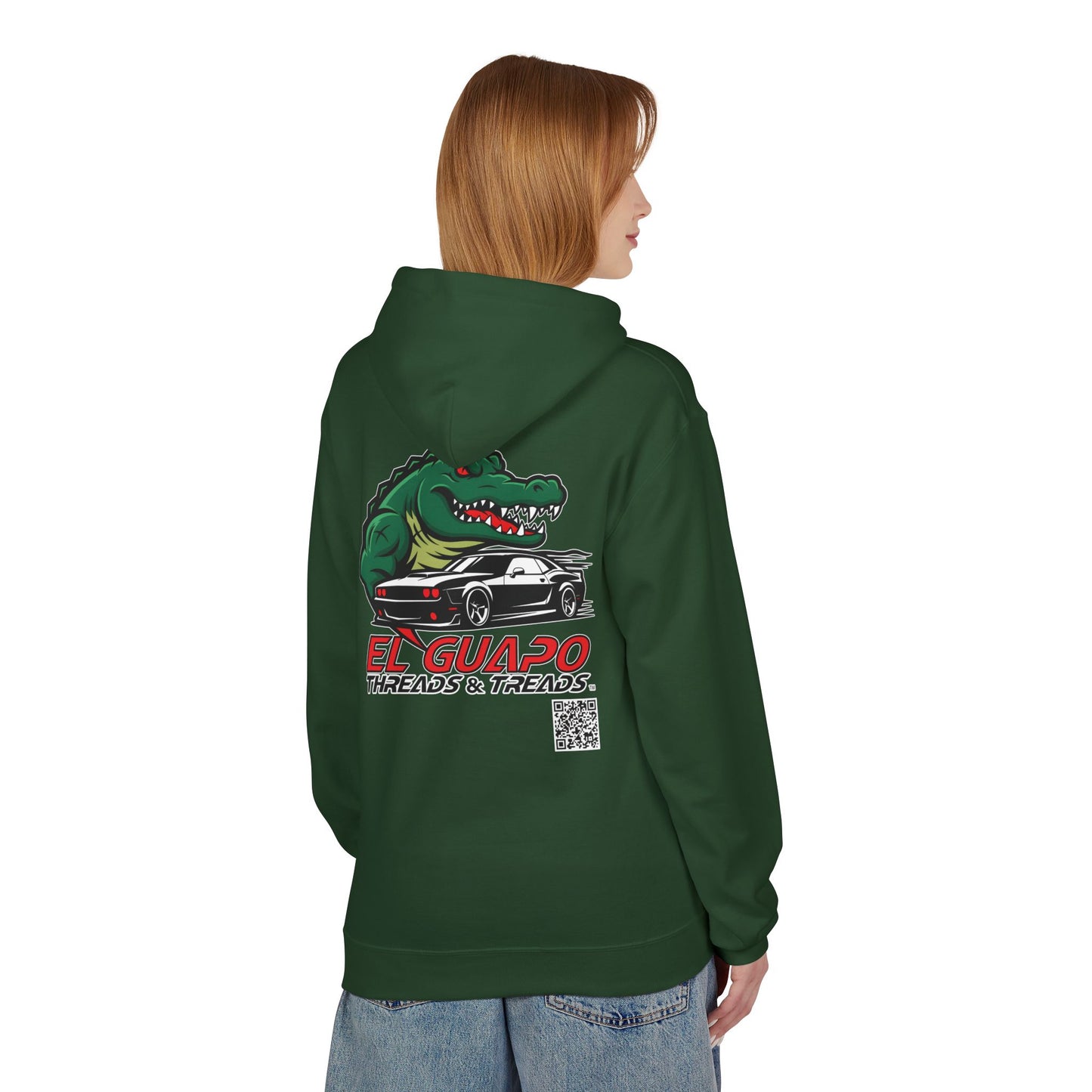 Graphic Hoodie with Car Design Unisex Fleece Sweatshirt