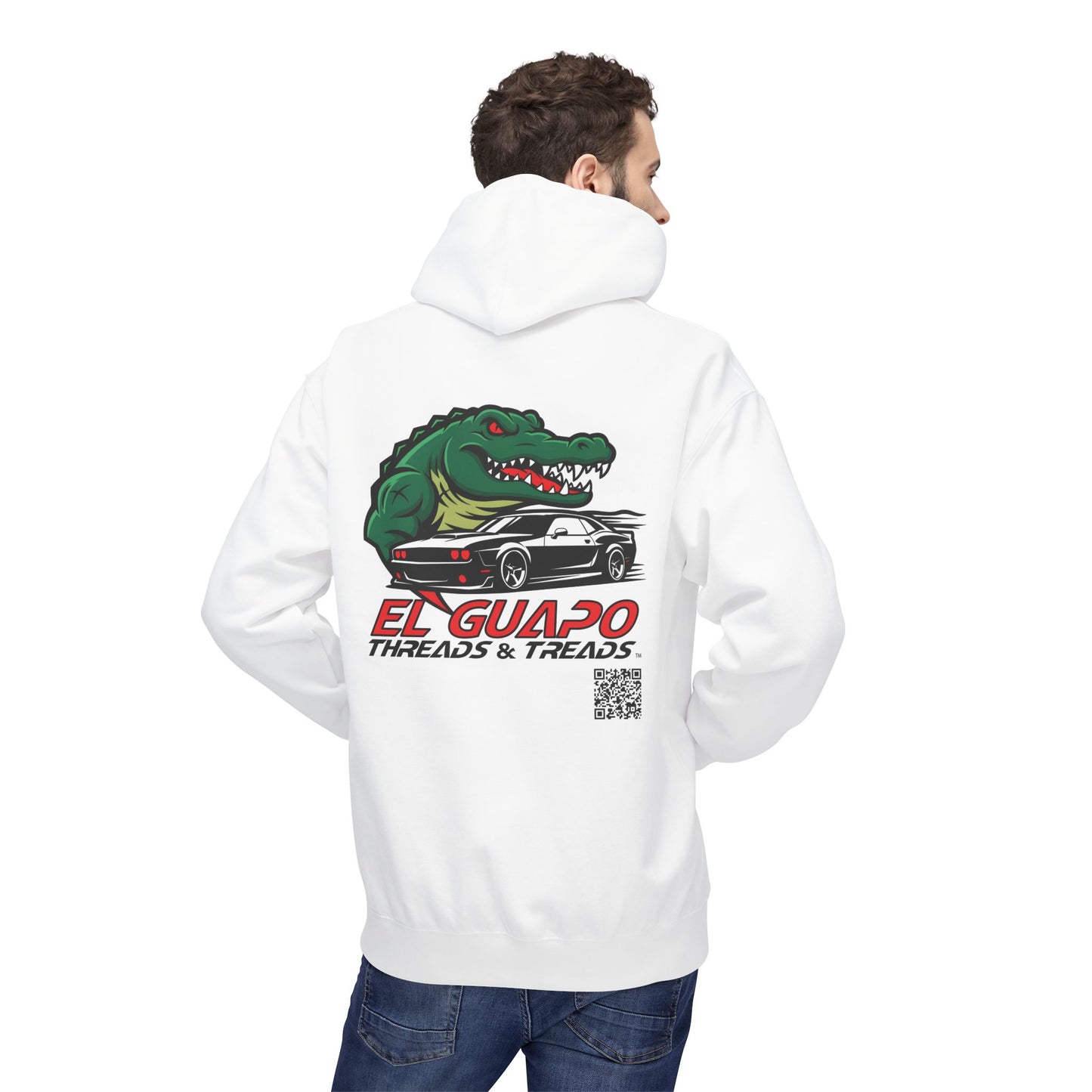 Graphic Hoodie with Car Design Unisex Fleece Sweatshirt