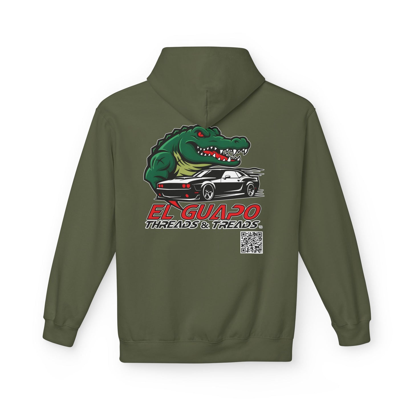 Graphic Hoodie with Car Design Unisex Fleece Sweatshirt