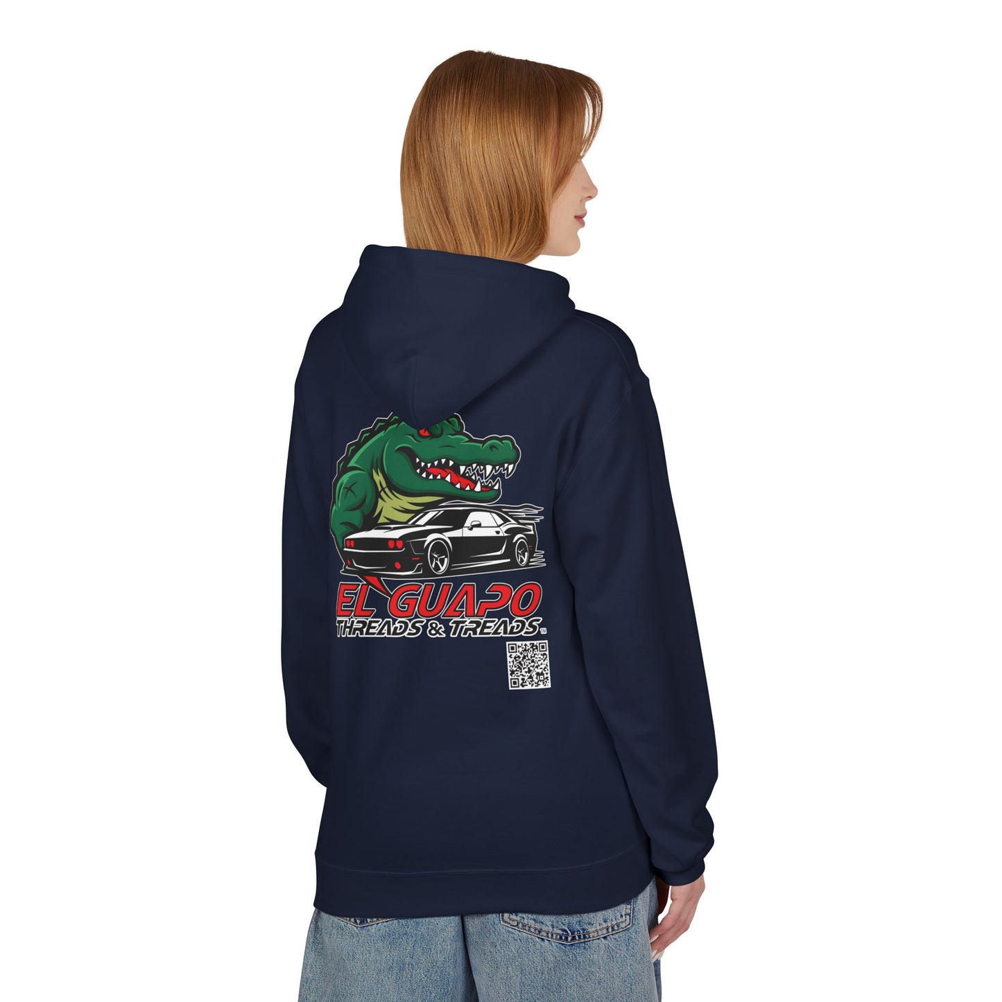 Graphic Hoodie with Car Design Unisex Fleece Sweatshirt