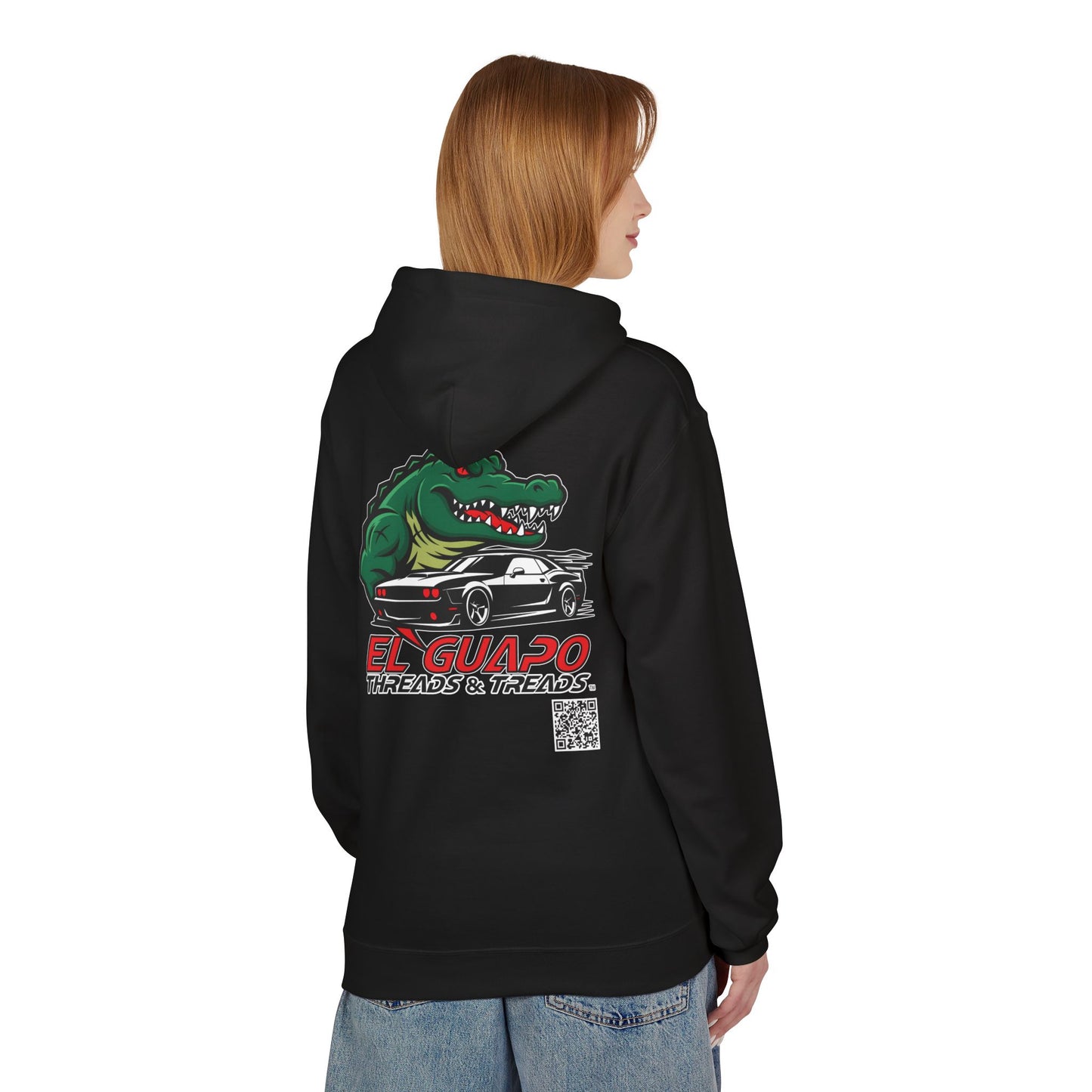 Graphic Hoodie with Car Design Unisex Fleece Sweatshirt